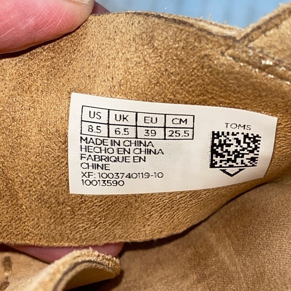 TOMS Women's Sandals Size 8.5 Tan Suede "Ibiza" Platform Buckle Close Open Toe - Picture 11 of 13